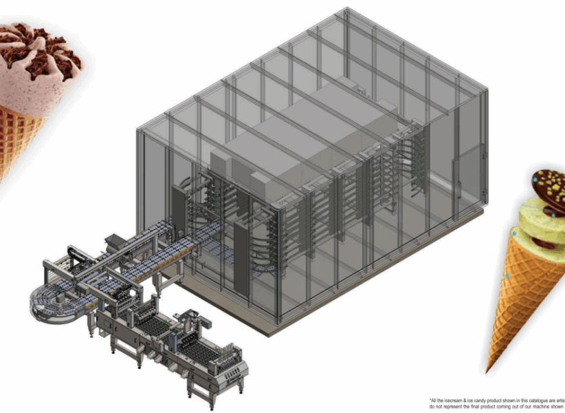 Cone Line With Hardening Tunnel Cone Line With Hardening Tunnel