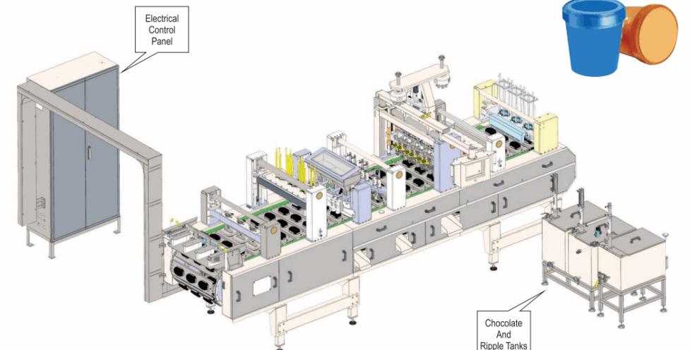 Line tube filling machine